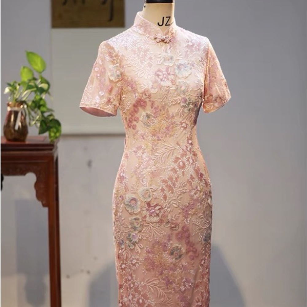 COPY - Handcrafted Pink Qipao Chinese Traditional Dress/ Global wear